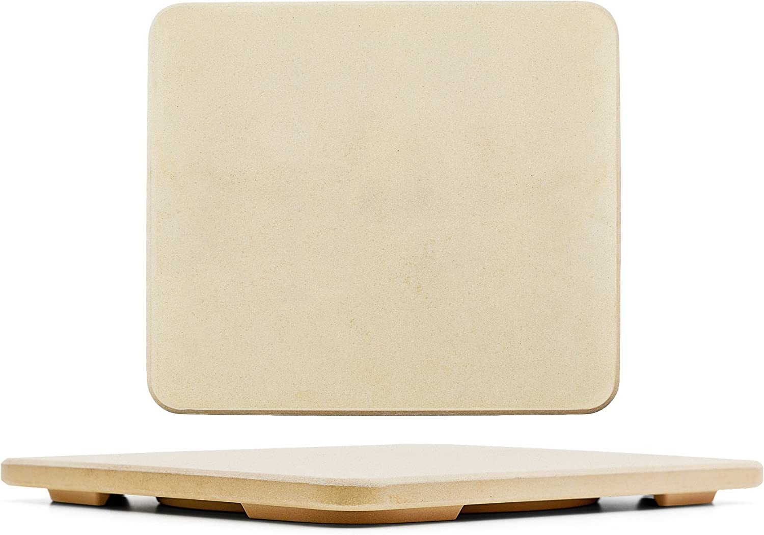 Solido front view of rectangular stone showing full baking surface and brand benefit