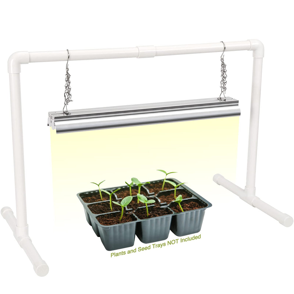 SOLIGT grow light front view showing full setup and space-saving benefit