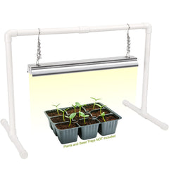SOLIGT grow light front view showing full setup and space-saving benefit