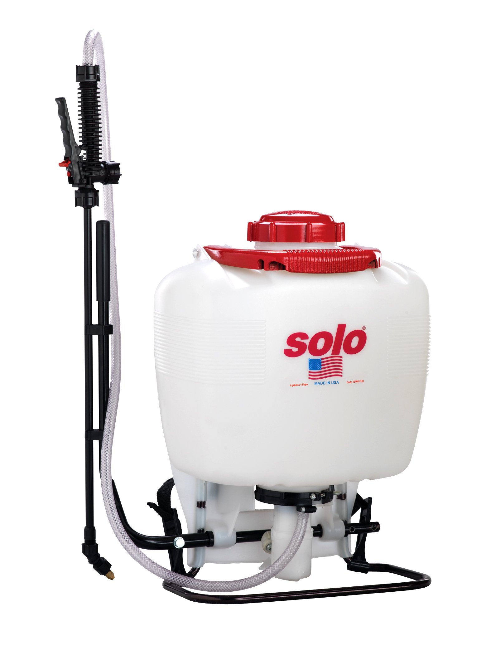 SOLO 425-Deluxe front view showing tank and control layout for reliable spraying