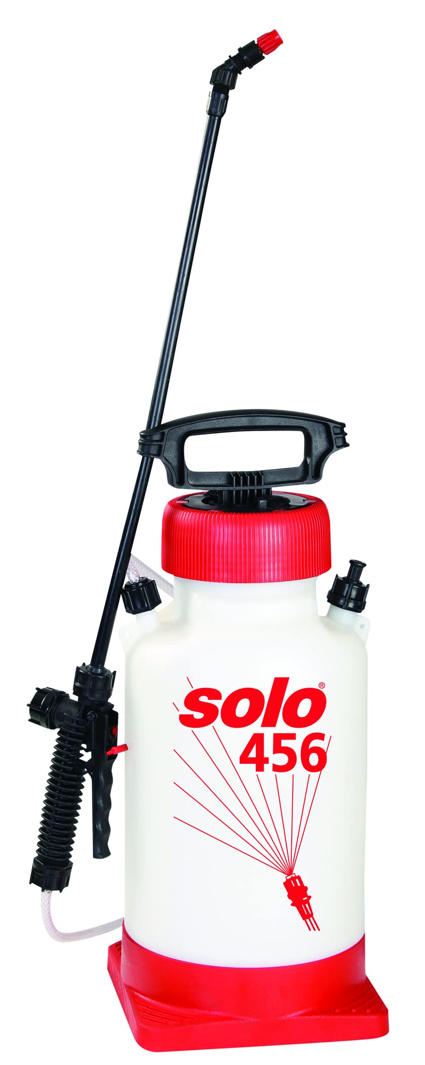 SOLO 456 front view showing robust tank and ergonomic handle for easy transport