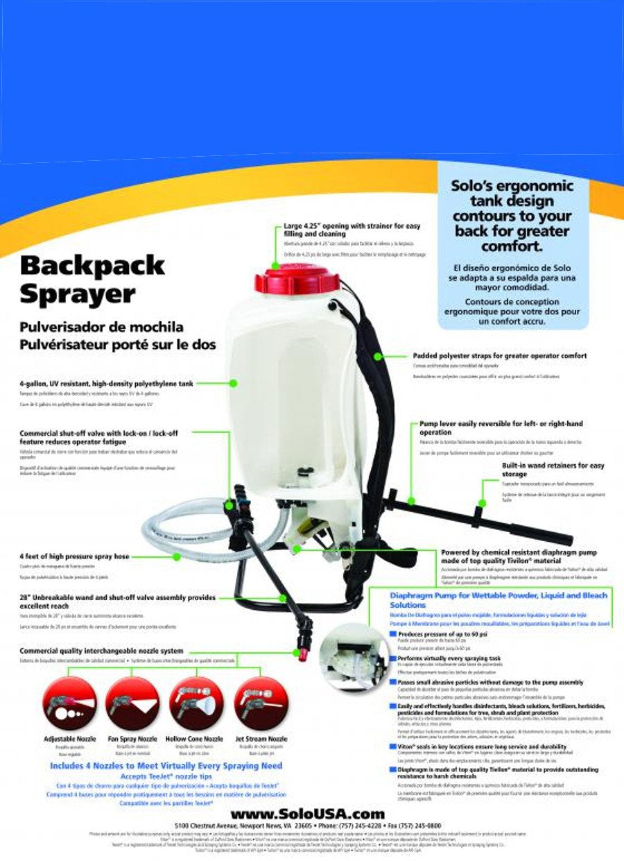 SOLO reinforced high-pressure hose and quick-connect showing extended reach