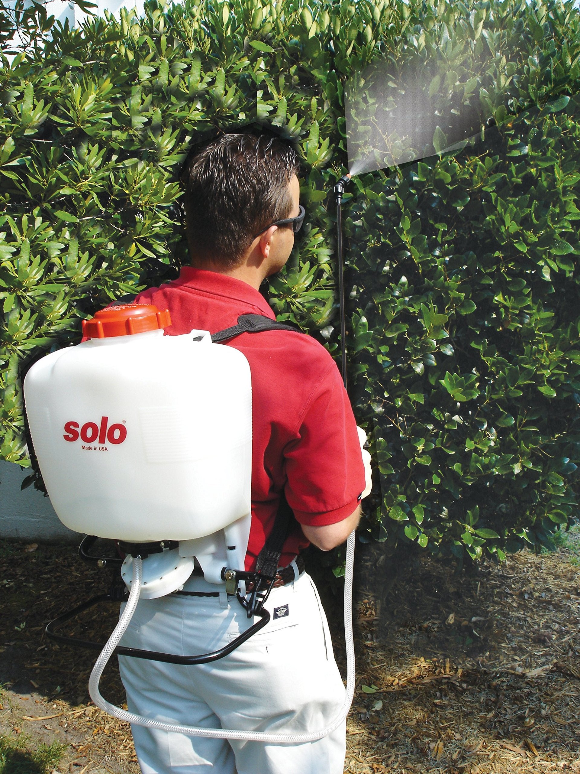SOLO sprayer in use applying disinfectant for efficient large-area coverage