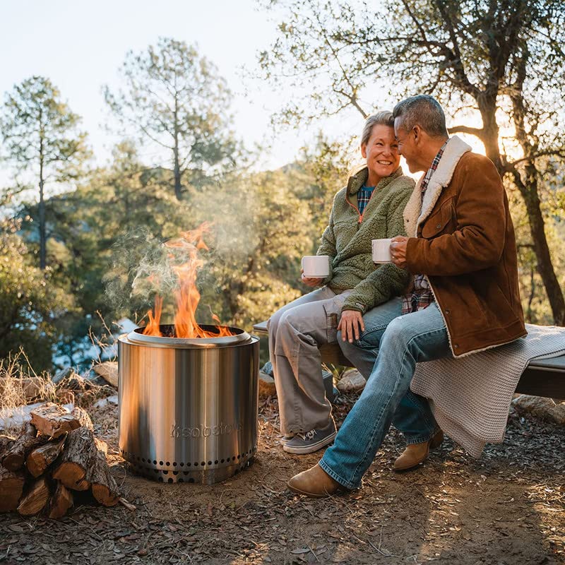 Solo Stove Bonfire lid used as table holding snacks, adding convenience and surface space