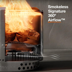 Solo Stove Bonfire stand detail displaying elevated support and airflow benefit