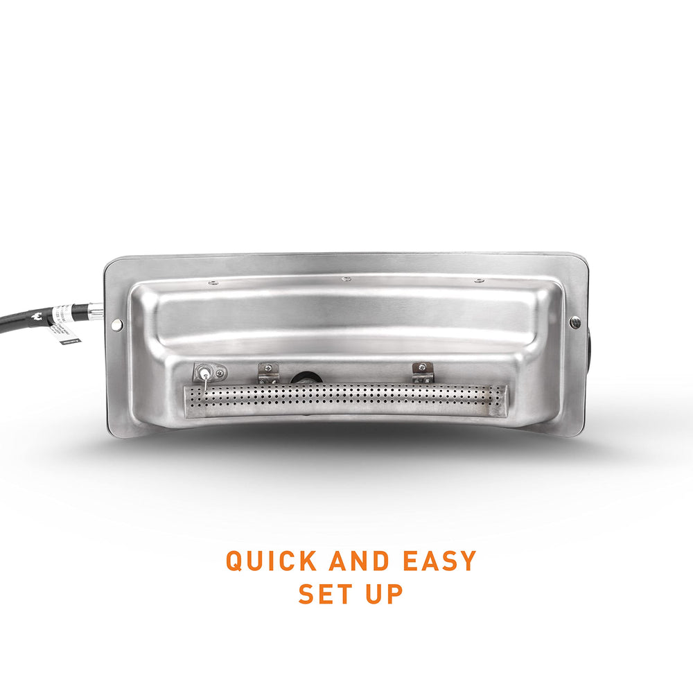 Solo Stove gas burner control close-up showing easy installation benefit