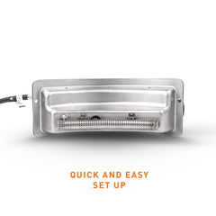 Solo Stove gas burner control close-up showing easy installation benefit