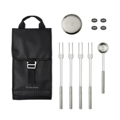 Solo Stove Mesa accessory pack front view showing included tools and case for organized storage