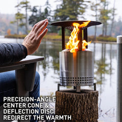 Solo Stove detachable legs latched and locked for stable placement benefit