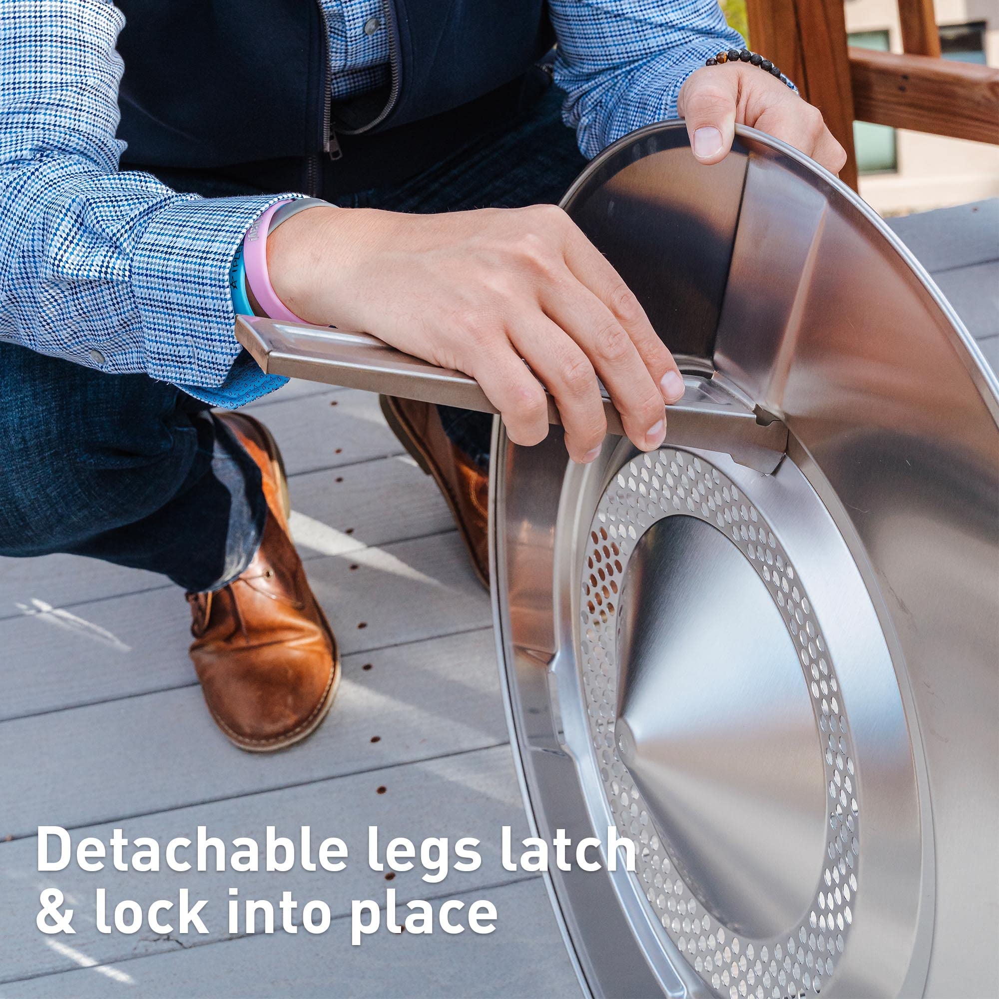 Solo Stove collapsed heat deflector folded compact for easy transport