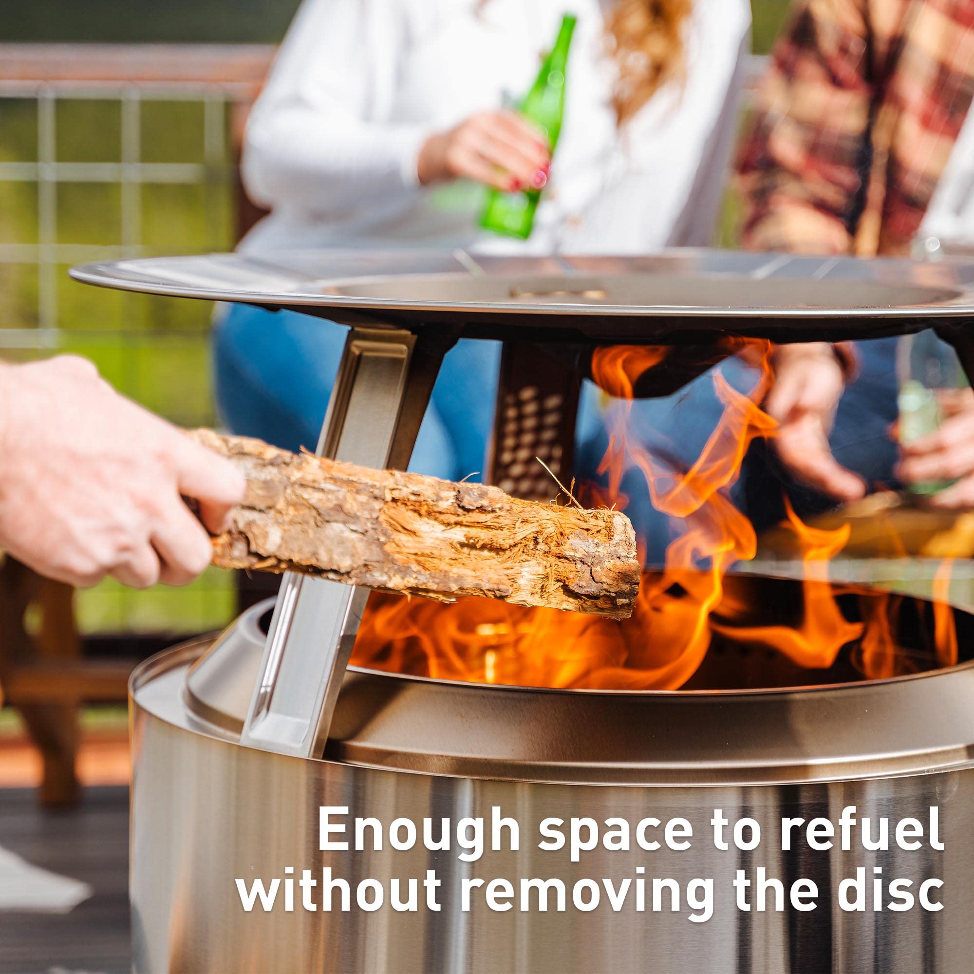 Solo Stove deflector detachable legs detail for flexible placement options