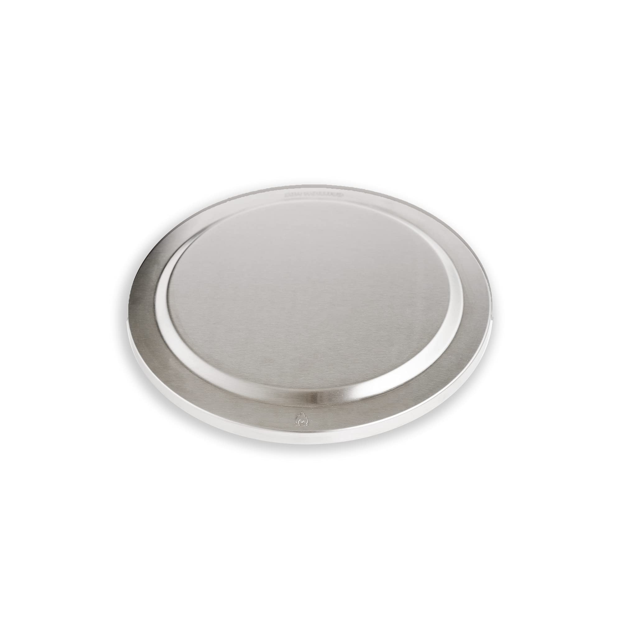 Solo Stove Ranger Lid front view showcasing sleek stainless steel and protective benefit