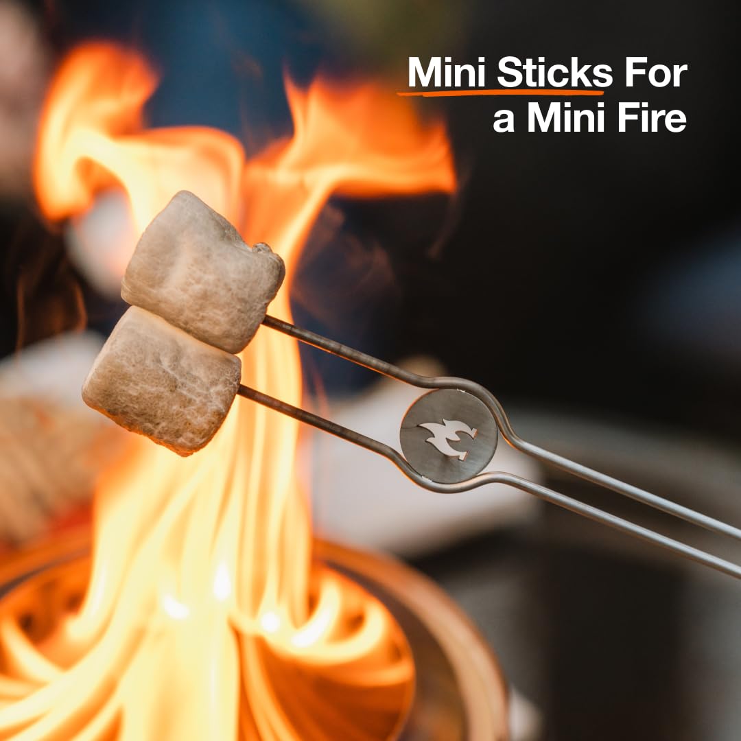 Solo Stove stainless steel stick rests detail keeping sticks off tabletop and clean
