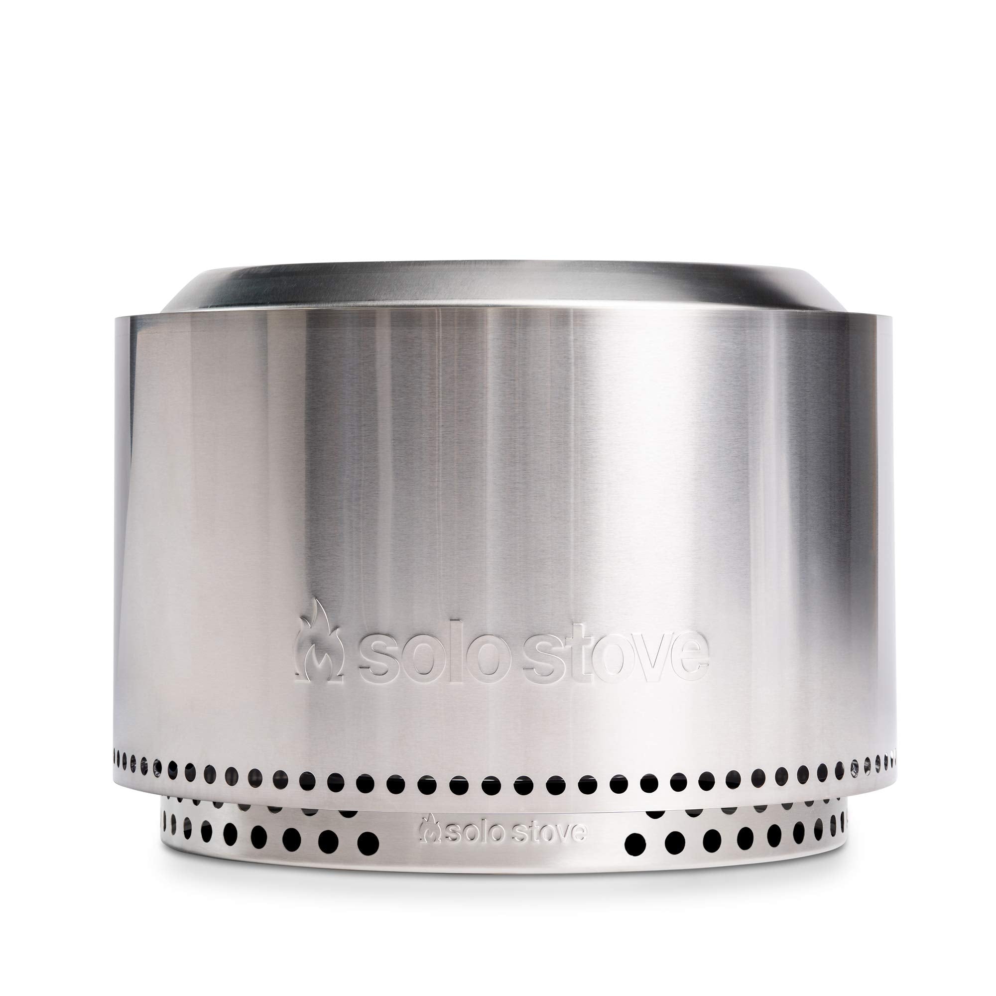 Solo Stove Yukon Stand close-up of 304 stainless steel finish highlighting durability