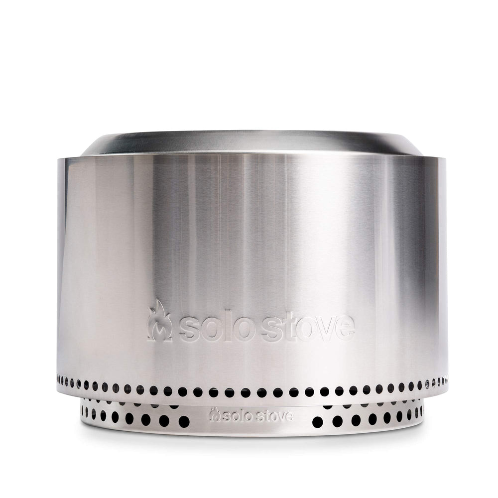 Solo Stove Yukon Stand close-up of 304 stainless steel finish highlighting durability