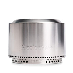 Solo Stove Yukon Stand close-up of 304 stainless steel finish highlighting durability