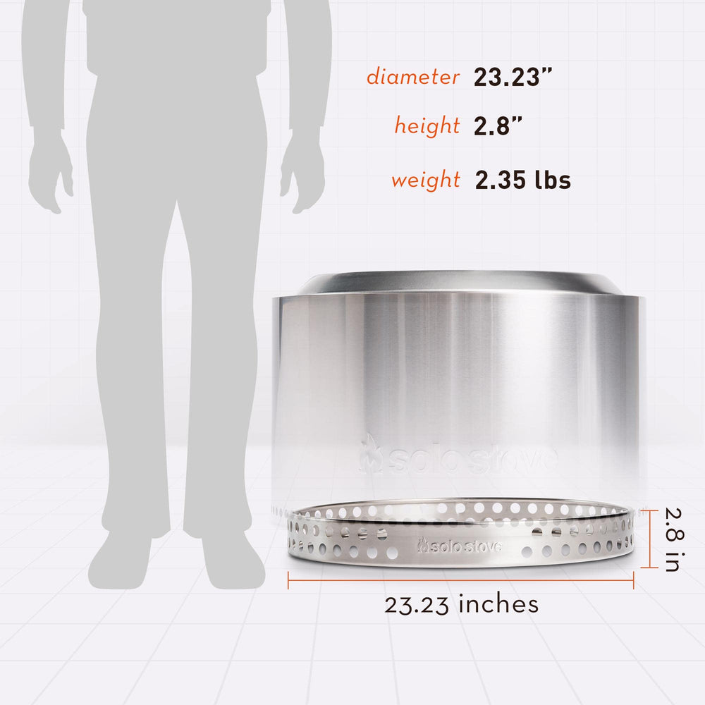 Solo Stove Yukon Stand scale comparison with measuring tape showing compact portability