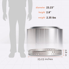 Solo Stove Yukon Stand scale comparison with measuring tape showing compact portability