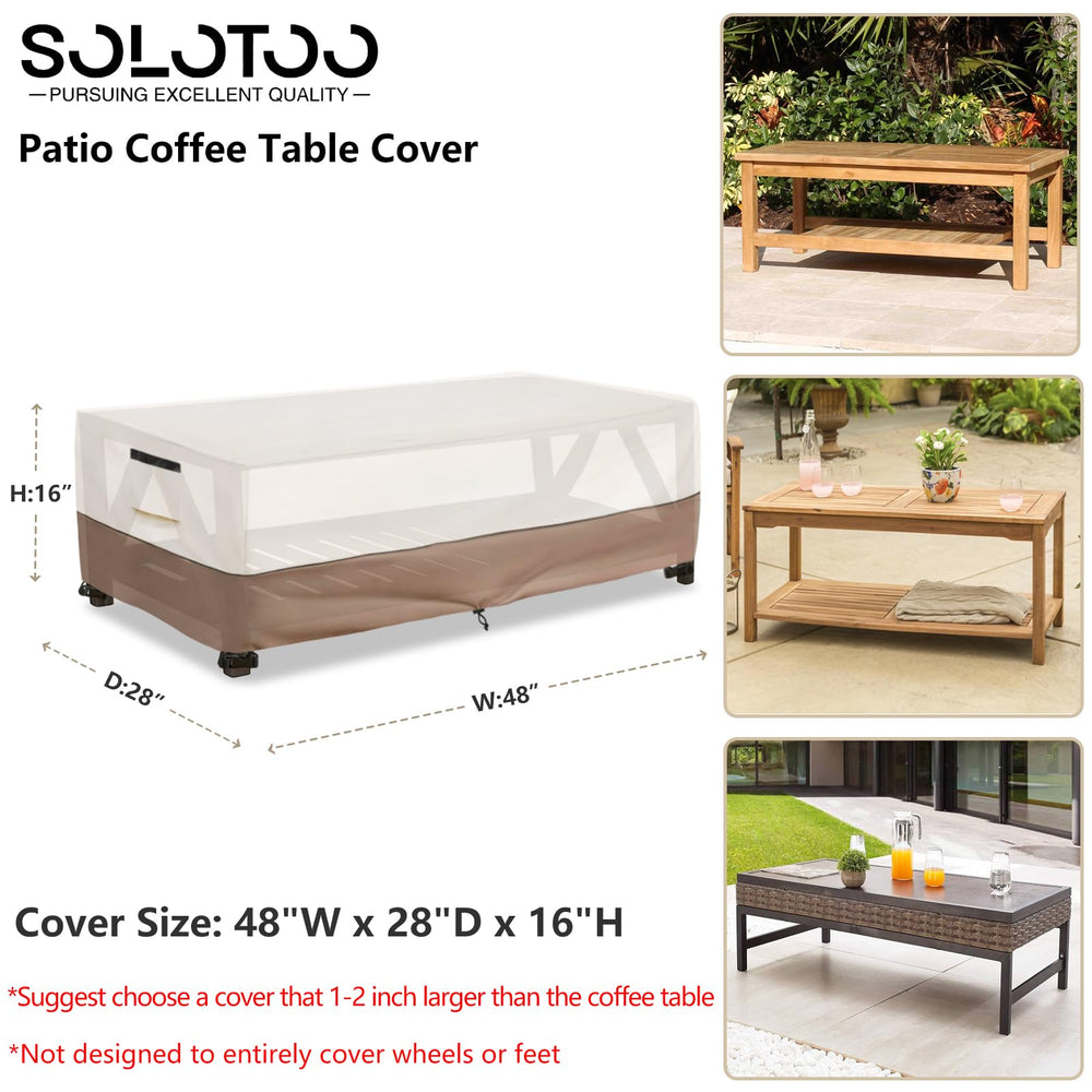SoloToo cover in use on wooden table keeps furniture dry and clean