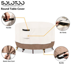 SoloToo elastic hem and adjustable buckle securing cover in windy conditions