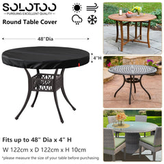 SoloToo elastic hem cord and strap detail securing cover tightly to table in wind