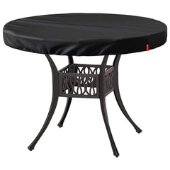 SoloToo front view of the round table cover showing protective fit and weather resistance