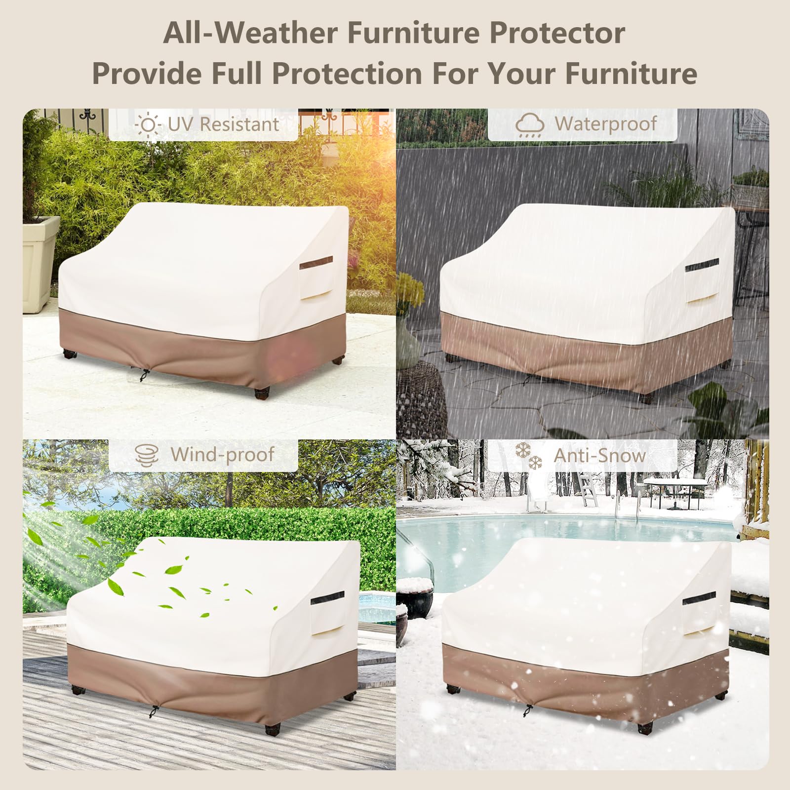 SoloToo patio setting showing cover keeping furniture clean and ready