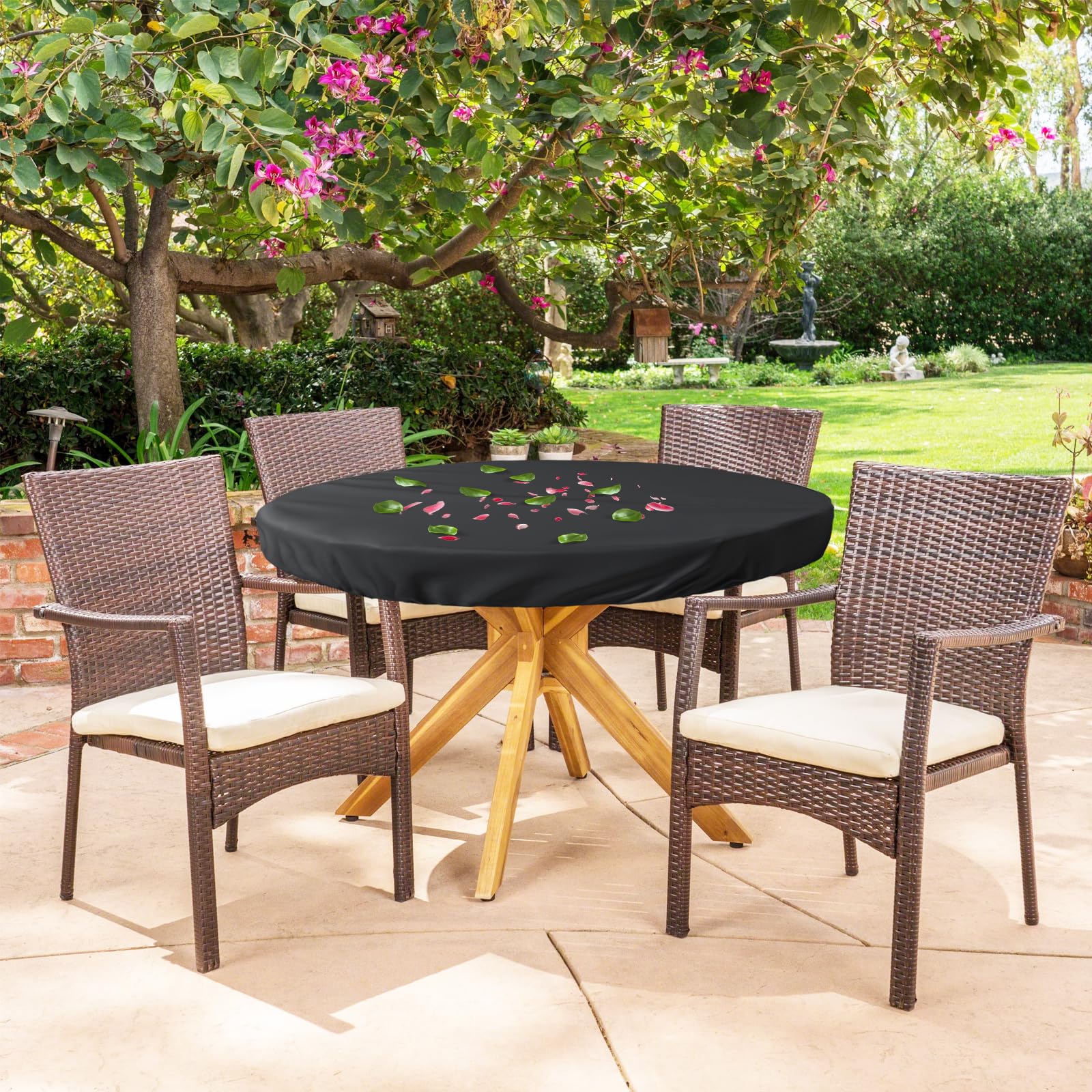 SoloToo table cover shedding water to keep tabletop dry and clean