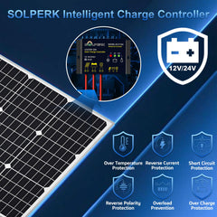 SOLPERK close-up of low-iron tempered glass and aluminum frame for weather resistance