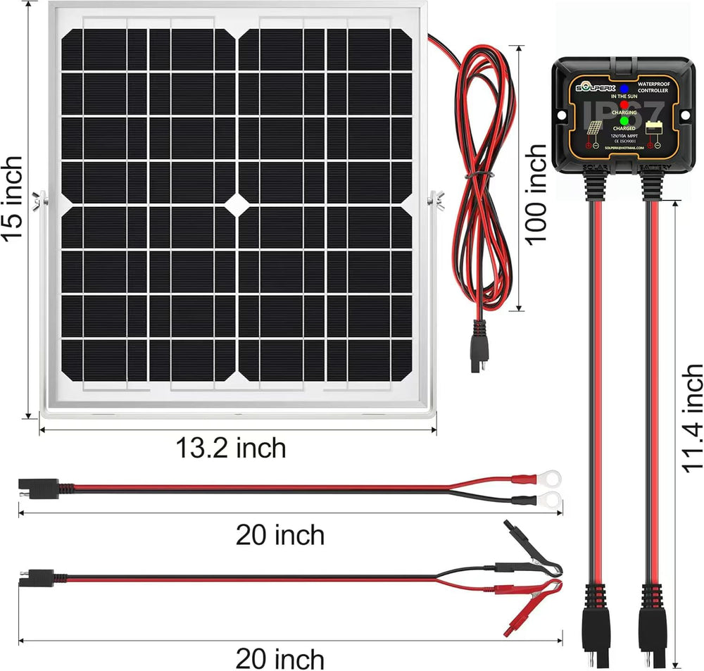 SOLPERK panel beside a ruler for size and scale comparison to show compact footprint