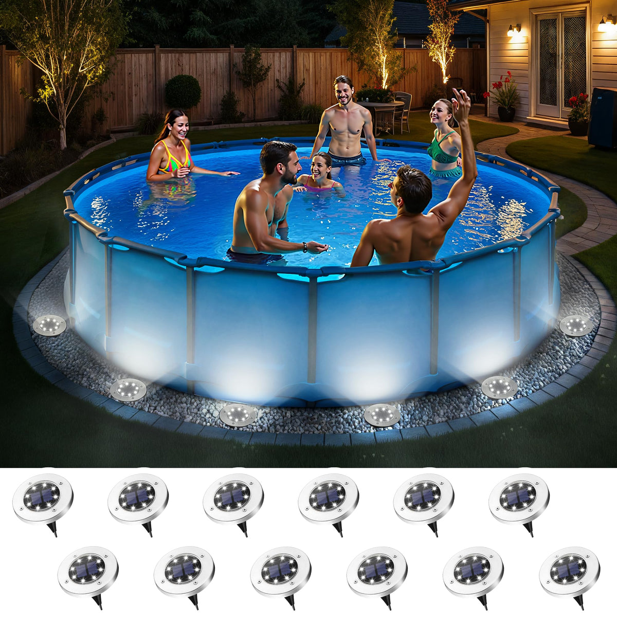 SOLPEX front view of 12-pack lights showing kit and benefits