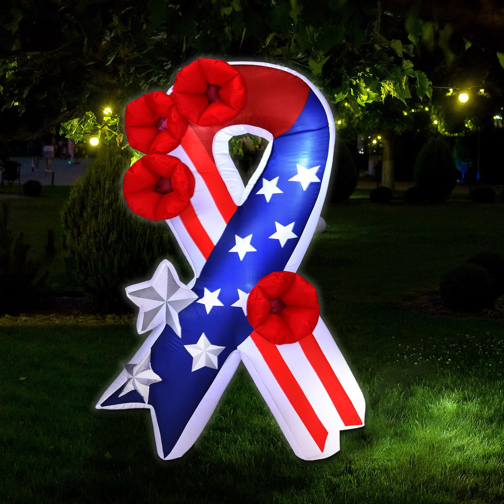 Solsew inflated in yard standing 5 ft tall to create a bold outdoor focal point