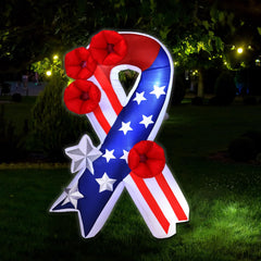 Solsew inflated in yard standing 5 ft tall to create a bold outdoor focal point
