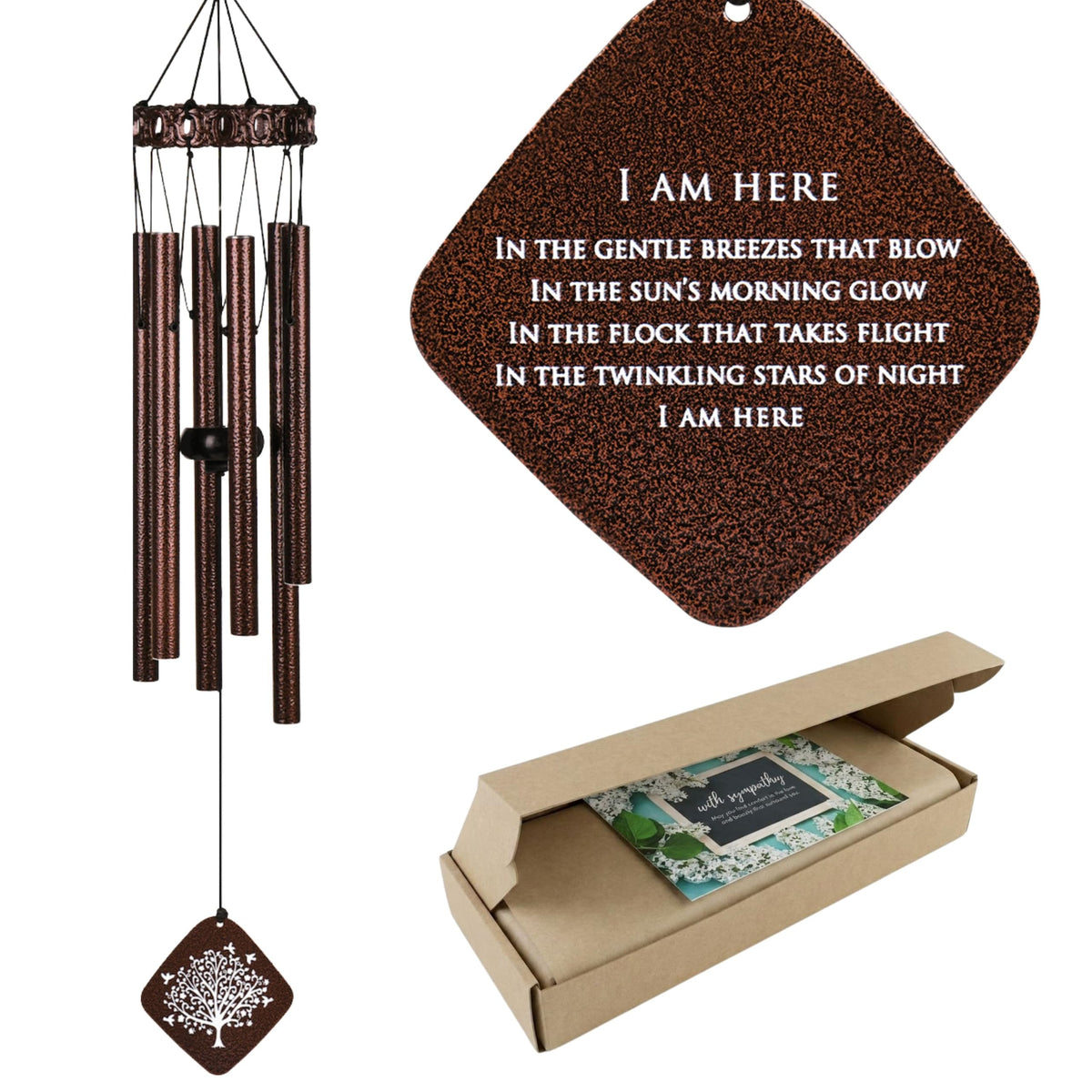 Solsken Home front packaging showing bronze wind chime and ready-to-gift appeal