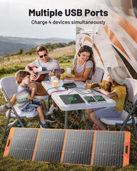 SOLUPUP power box close-up with MC4, USB and Type-C ports for versatile charging