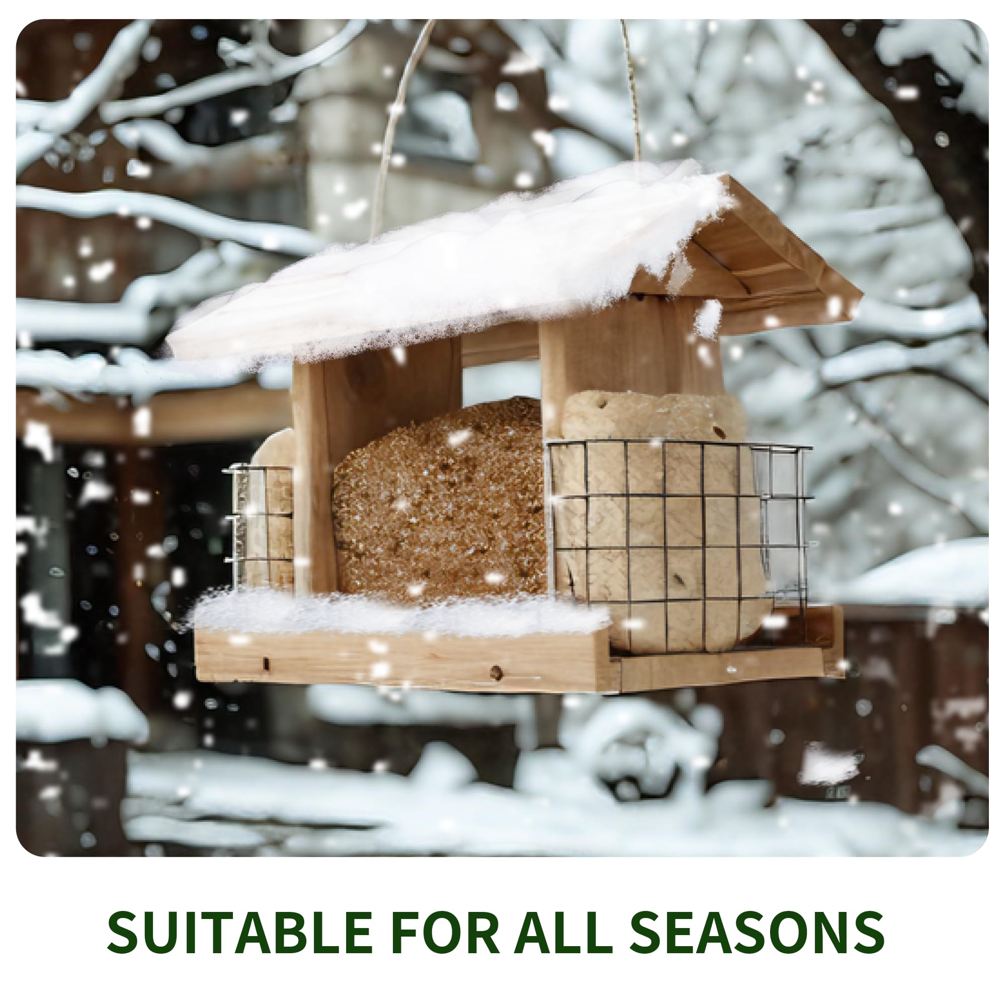 Solution4Patio feeder beside hand for size comparison and capacity context