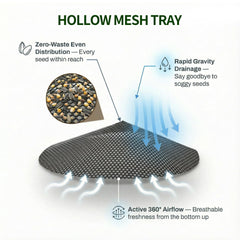 Solution4Patio detailed shot of vented mesh tray highlighting drainage and seed freshness