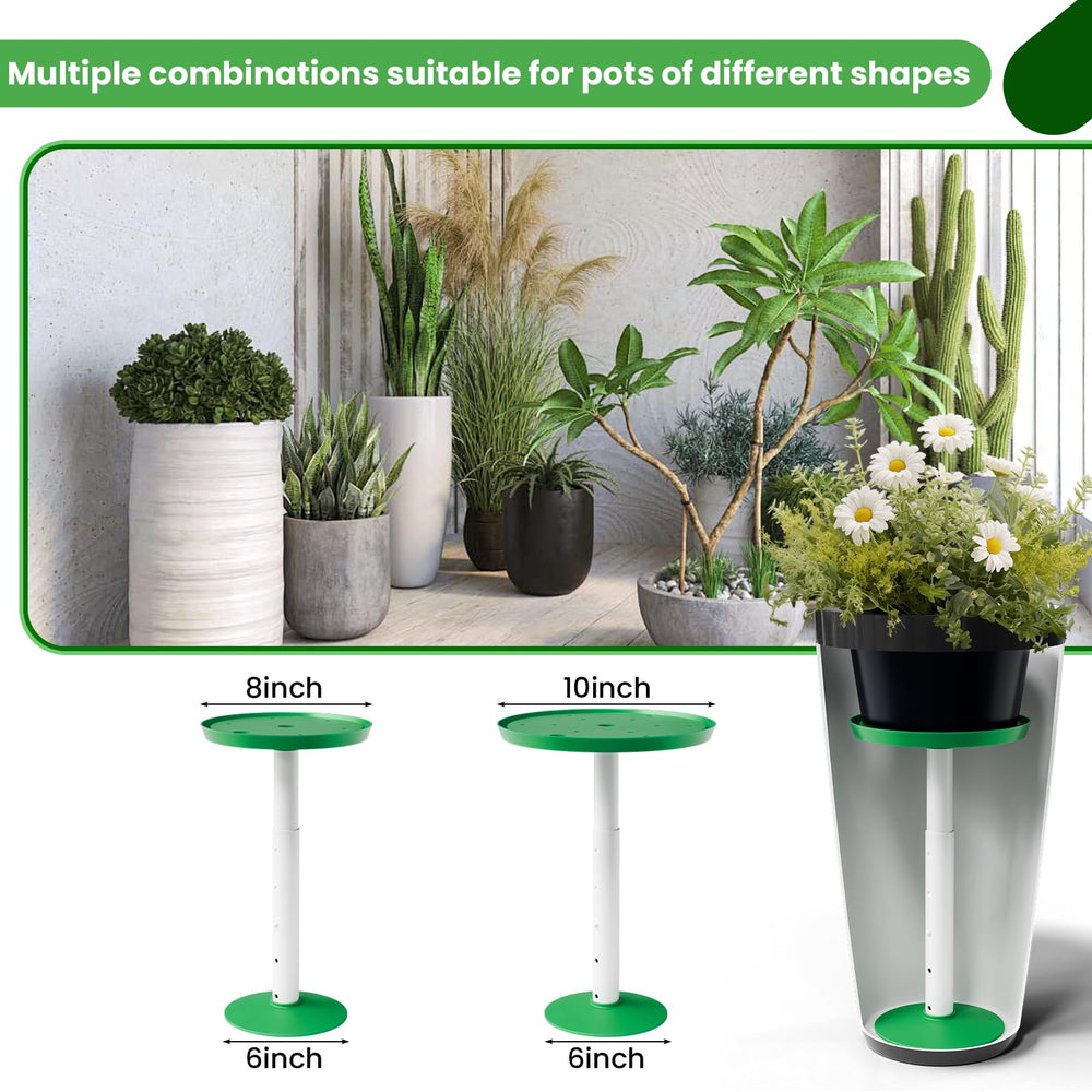 Somcthao insert installed in tall planter making pot lighter and stable
