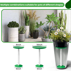 Somcthao insert installed in tall planter making pot lighter and stable