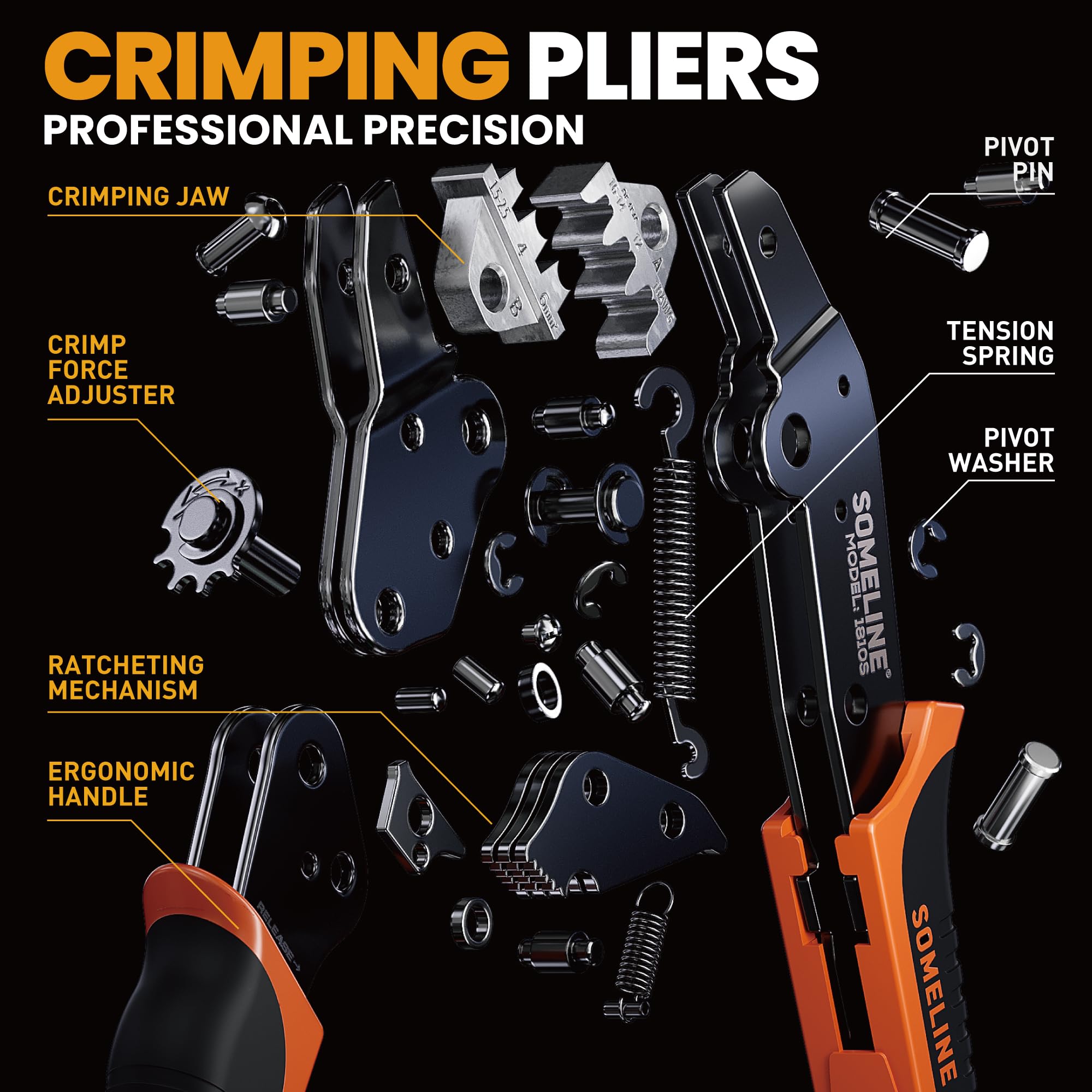 SOMELINE crimper in use on solar cable demonstrating efficient crimping