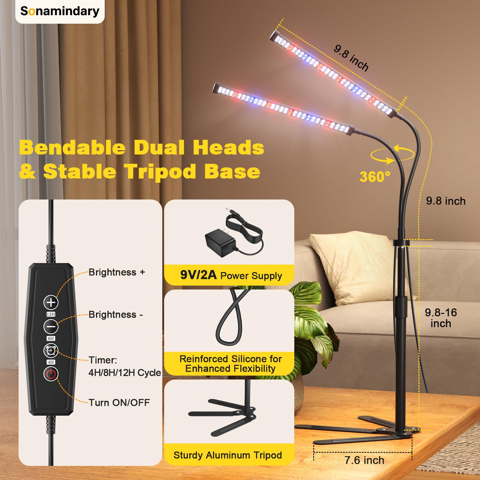 Sonamindary fully extended telescopic pole illustrating adjustable height reach