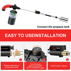 Sondiko flame in use removing weeds efficiently in garden crevice