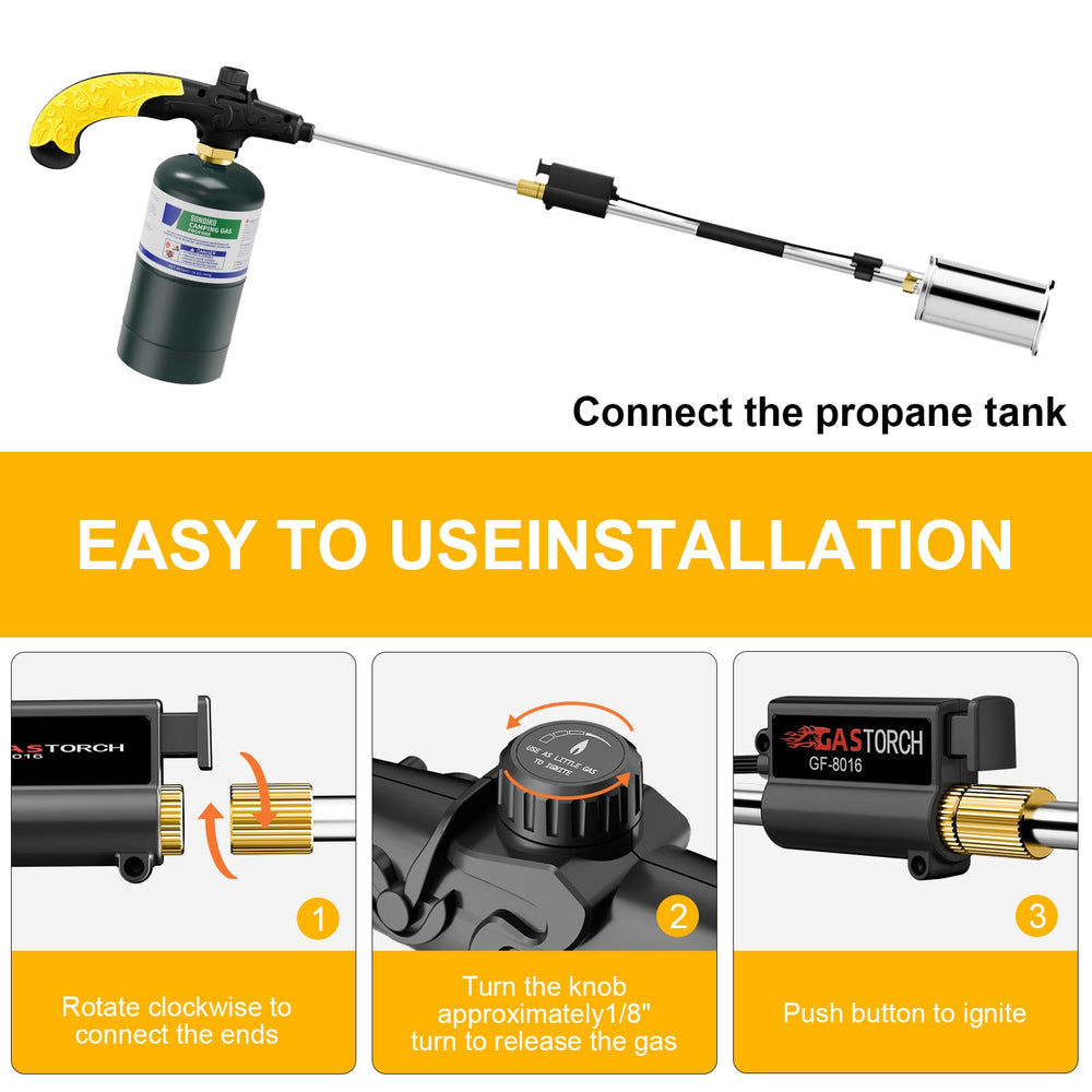 Sondiko torch in use burning weeds between paving, fast and efficient