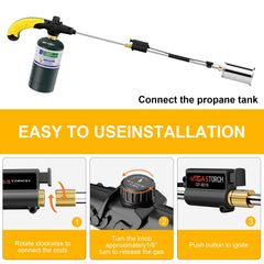 Sondiko torch in use burning weeds between paving, fast and efficient