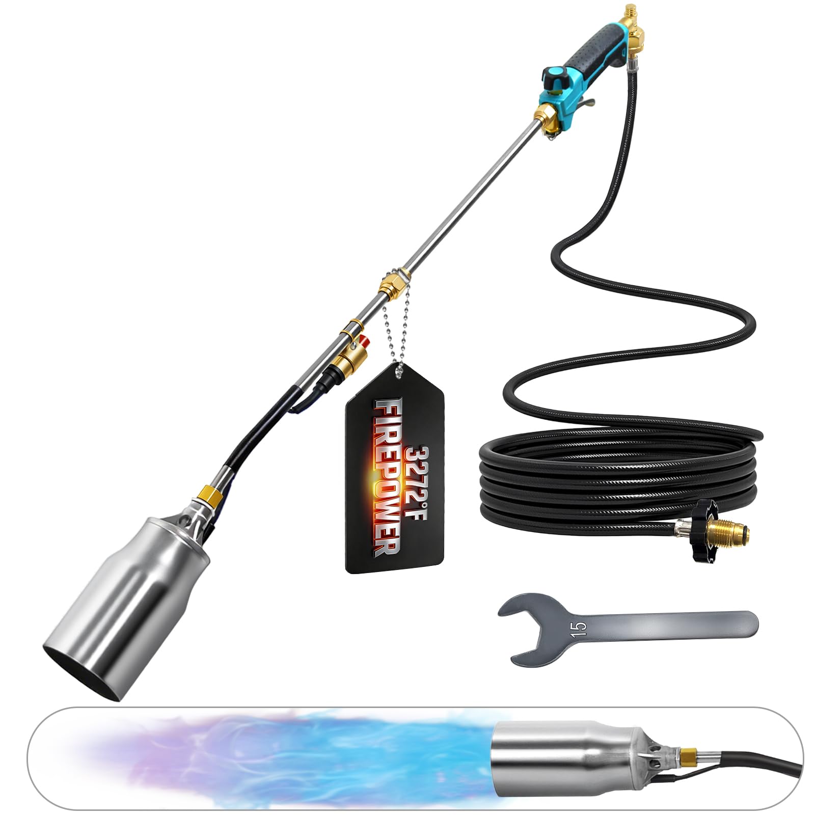 Sondiko torch front view showing full assembly and outdoor versatility