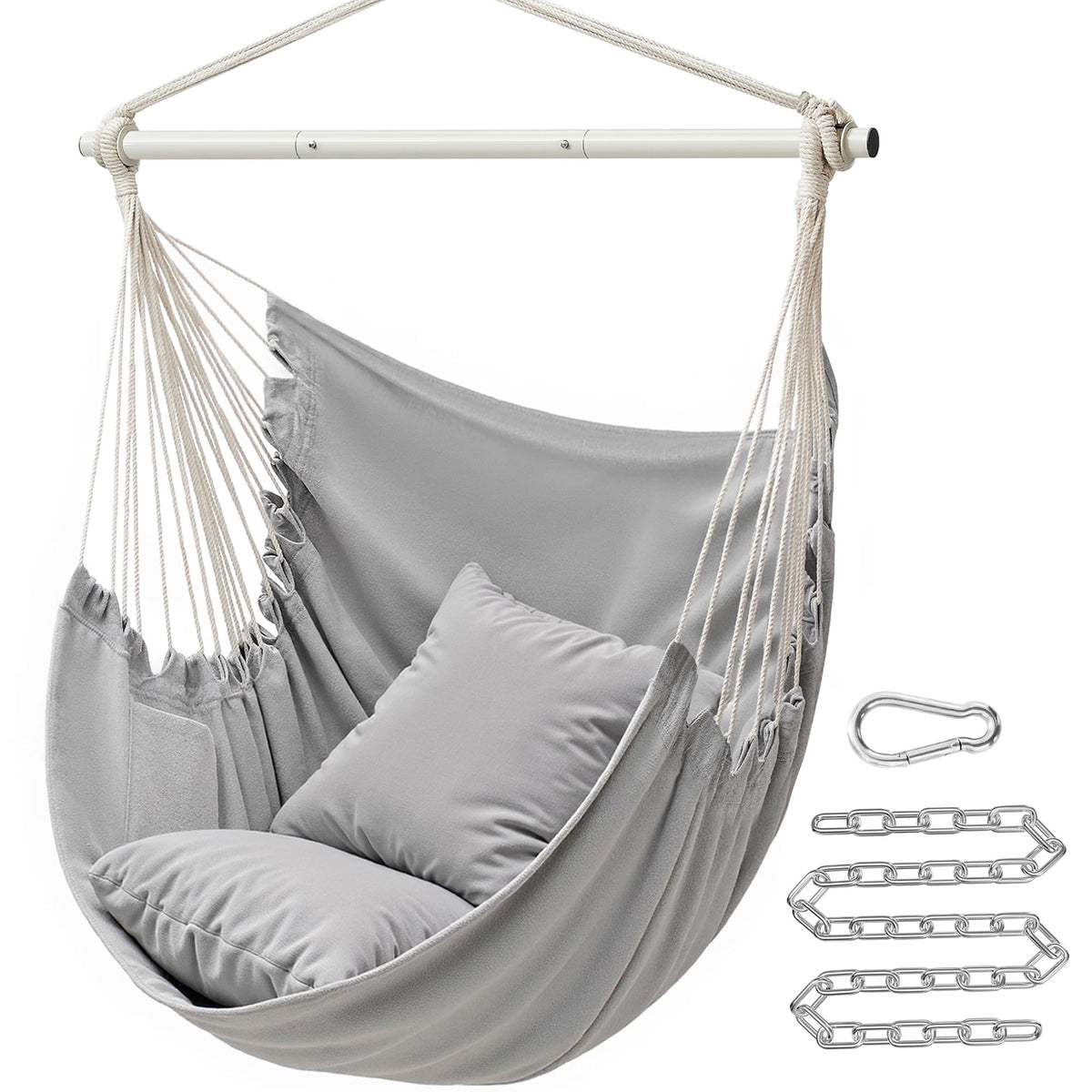 SONGMICS front view hammock chair showing cozy seating and boho design