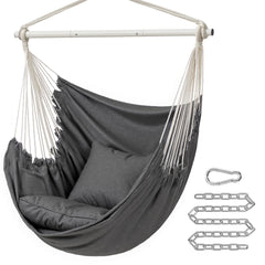 SONGMICS hammock chair front view showing stylish fabric and seat comfort