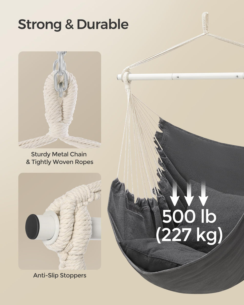 SONGMICS side pocket detail holding a water bottle for easy access