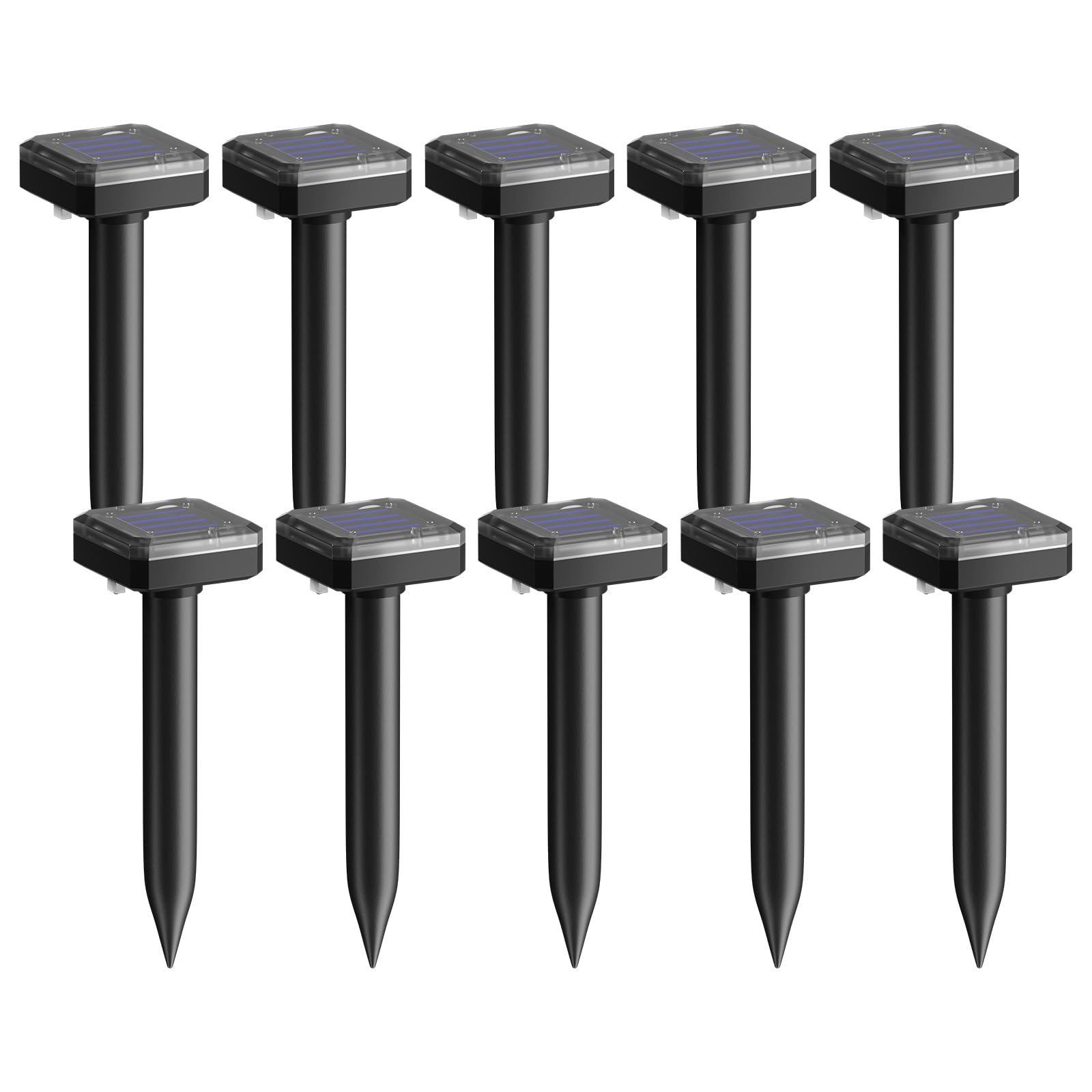 SonicPulse front view of 10-pack stakes showing compact design and coverage