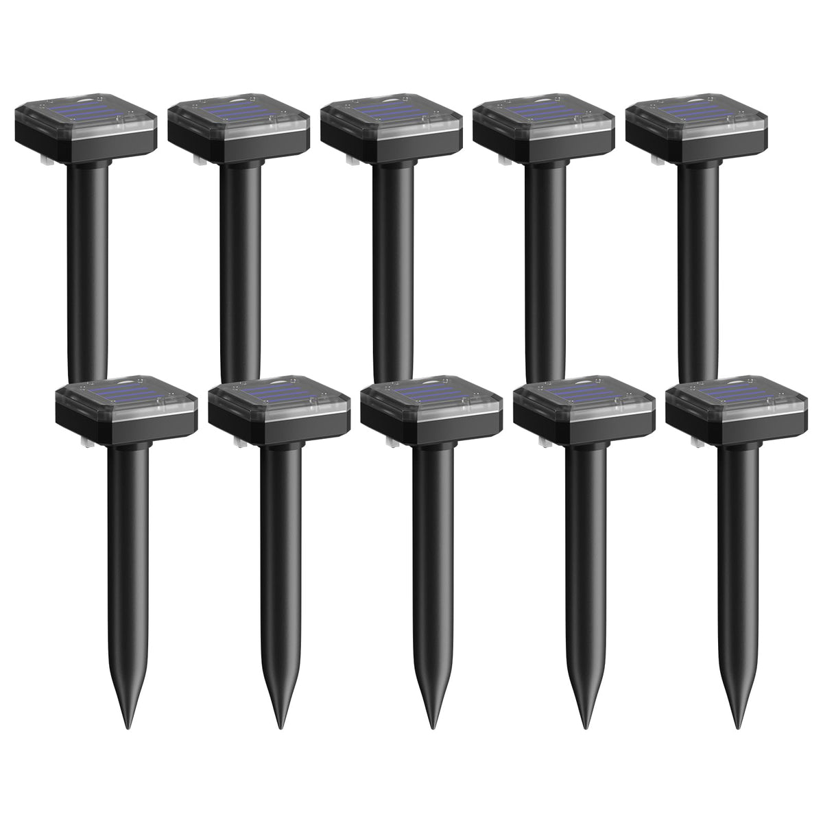SonicPulse front view of 10-pack stakes showing compact design and coverage